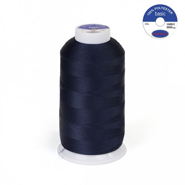 Нитки эластичные текстурированные Max 100D/2, 5000 м, 250 синий, 1 катушка