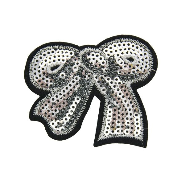 Термоаппликация Бантик, серебро, 6.3*5.4см, Hobby&Pro