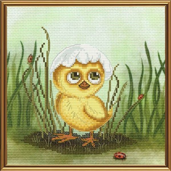 Набор для вышивания нитками Нова Слобода, Цыпленок 18х18 см