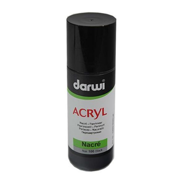 Краска акриловая Darwi Nacre, 80мл, Перламутровая, 100 черный