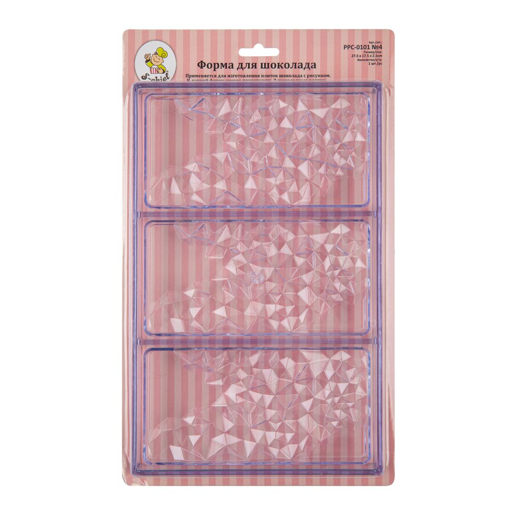 Форма для шоколада полистирол 27.5х17.5х2.5 см, 1 шт, №4 осколки, S-Chief PPC-0101
