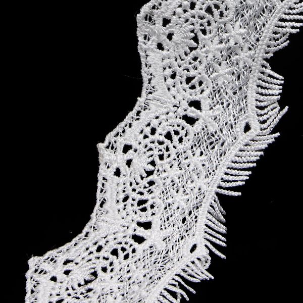 Кружево гипюр (плетёное) 72 мм / 3 метра, C501 белый