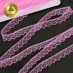 Кружево отделочное в стиле "трикотаж" 12 мм 150-2 цв.218A ярк.розовый, уп.27,4м