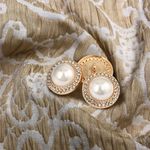 Пуговицы металлические на ножке 28L-18 мм, С-MP15 цв.золото/перламутр, 10 шт