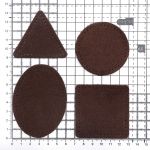 Набор заплаток пришивных из замши, круг, квадрат, треугольник, овал 6см, с перфорацией, 4 шт (21 темно-коричневый), 59723
