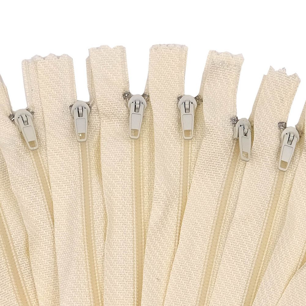 Молния спираль (витая) Т3 (3 мм) 1 зам., н/раз., 40 см, п/автомат, 122 молочный, 10 шт