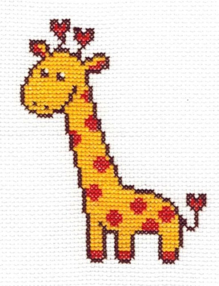 Набор для вышивания нитками Нитекс, Жирафик 9х12 см