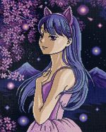 Алмазная (кристальная) мозаика Фрея, на подрамнике Ночная сакура, 40х50 см