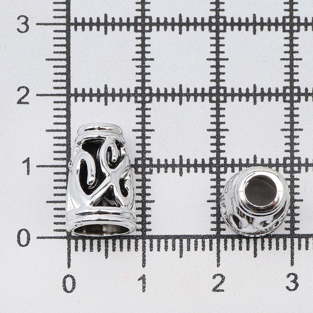 Наконечник для шнура металл колокол ⌀4/7 мм, 14,5х9 мм, никель, 100 шт