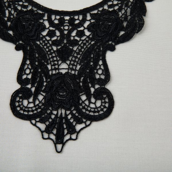 Пришивная кружевная вставка 270 мм, гипюр, 10 шт, Турция, черный, Gamma GIC-35-01
