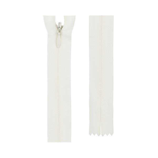 Молния потайная (скрытая) Т3 (3 мм) 1 зам., н/раз., 18 см, сатин (плотная) 102 кремовый, G013P Gamma, 10 шт