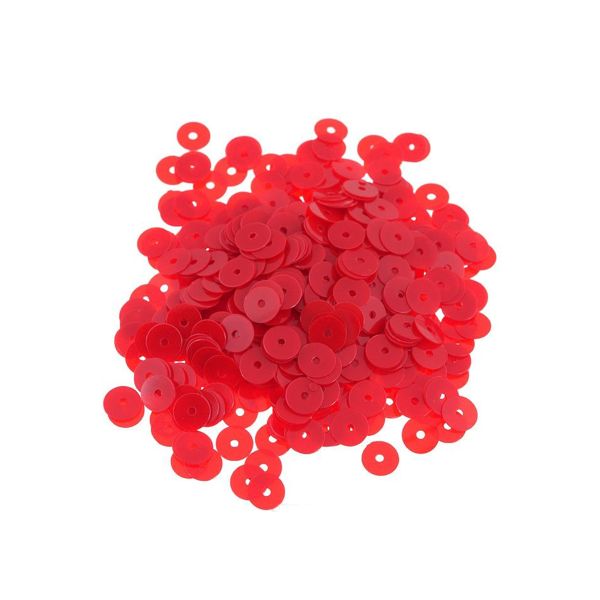 Пайетки плоские 6 мм, упак. 10 гр, Астра, 060 красный матовый, уп.10 шт