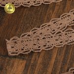 Кружево вязаное (тесьма) 15 мм / 10 метров, D1010, тонкая нить, цв.F293 св.коричневый, Kruzhevo