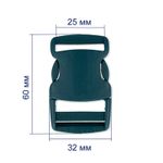 Фастекс (пряжка трезубец) пластик 25 мм, 100 шт, 869 зеленый, Gamma SB04