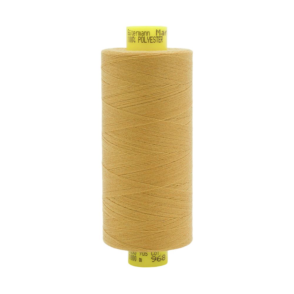 Нитка особо тонкая Gutermann Mara №150 (150/2), 1000 м, 713953, цв. 968 золотой, 1 катушка