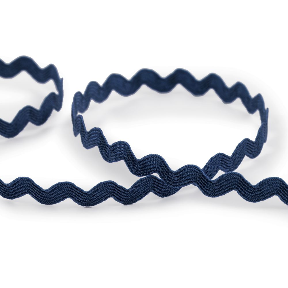 Тесьма отделочная зигзаг 5 мм, 30 м, 042 т.синий, Gamma JZ-5