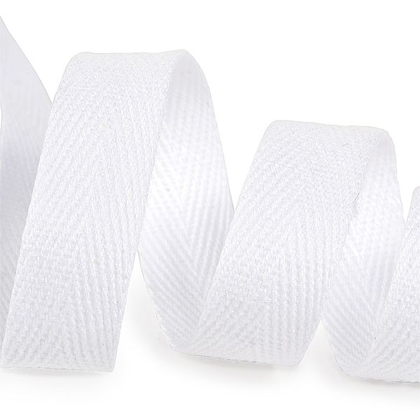 Тесьма (лента) киперная (100 х/б) 25 мм / 50 метров, 6,3 г/п.м., CT25101 цв.F101 белый