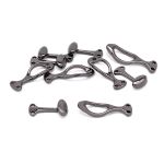 Крючки пришивные декоративные 36х10 мм, олово (чер.никель)), 6 шт