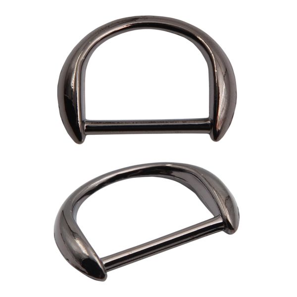 Полукольцо декоративное металл внутр. 25 мм (внешн. 33х24 мм), 2 шт, олово черный никель, MT-1855