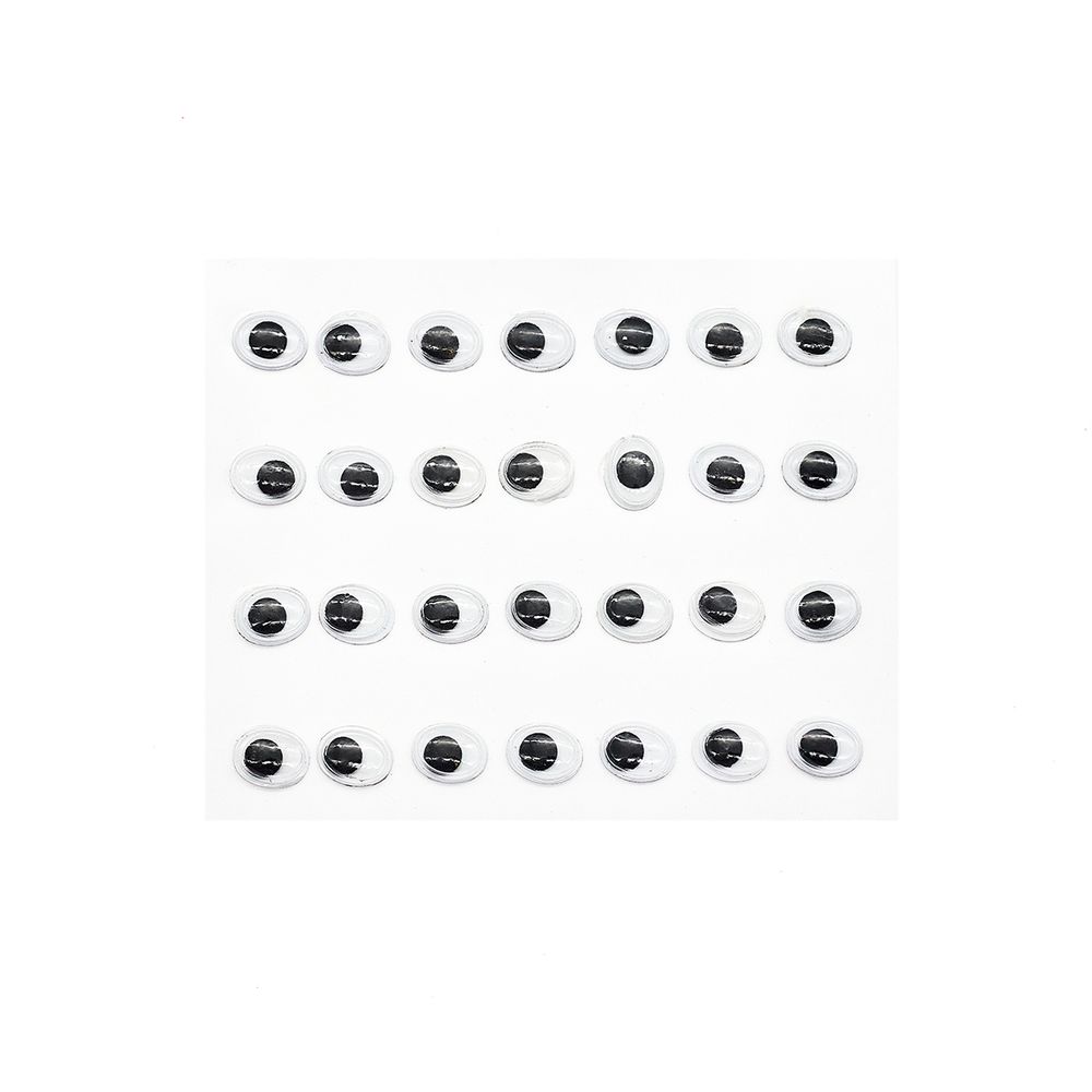 Глазки бегающие овальные на клеевой основе 8*10 мм, 28 штак, ч/б, Astra&amp;Craft