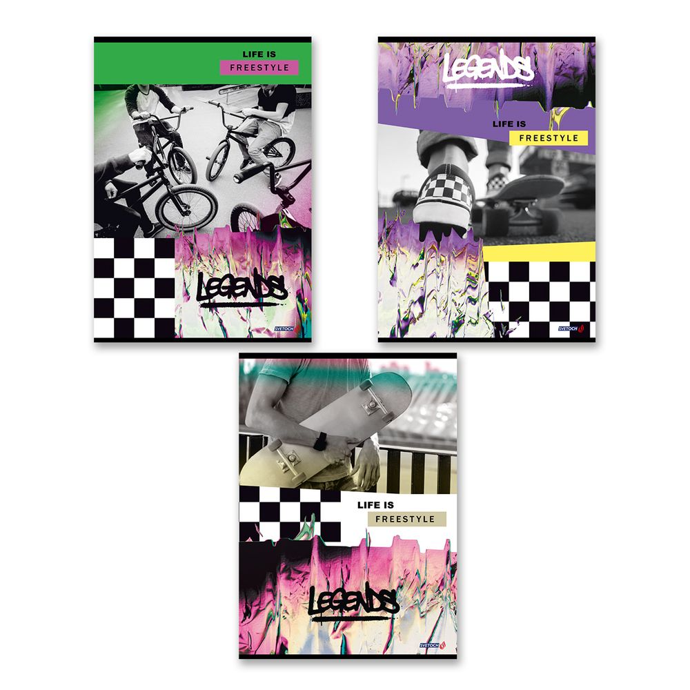 Тетрадь ученическая общая, A4 48 л. на скобе 65 г/м², белизна 100%, 6 шт, клетка, 000454 Точка опоры, Светоч 48ТСК4_0_2_1