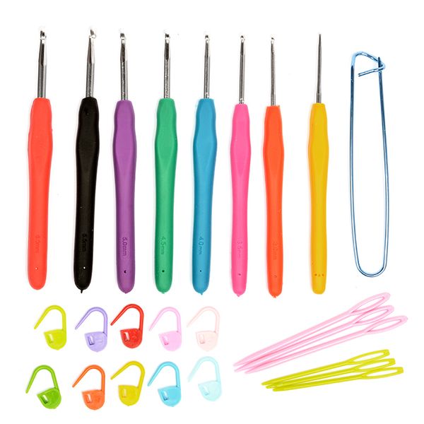 Набор алюминиевых крючков для вязания Maxwell Colors с эргономичной ручкой (в органайзере) MAXW.62786 (2.5-6.0 мм)