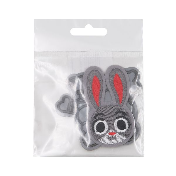 Термоаппликация детские Зверята, 3 шт, цвет серый