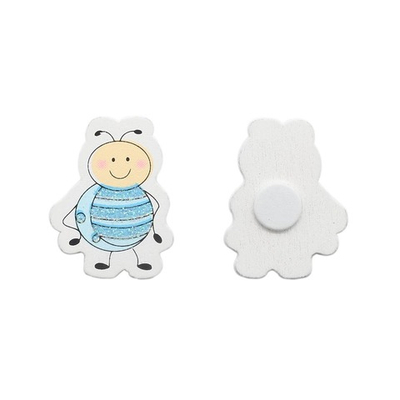 Декоративный стикер Пчелка 40 мм, голубой, 10 шт