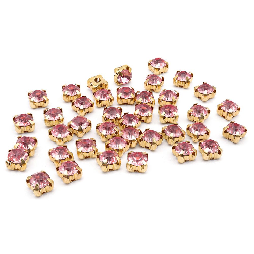 Хрустальные стразы в цапах/золото, 6мм, 40 шт/упак, Astra&Craft (06 св.розовый), 4AR169/176
