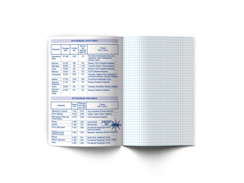 Тетрадь со справочным материалом Ковен тайных знаний, A5+ 48 л. на скобе 65 г/м², белизна 100%, 10 шт, клетка, 00854 География, Светоч 48Т7