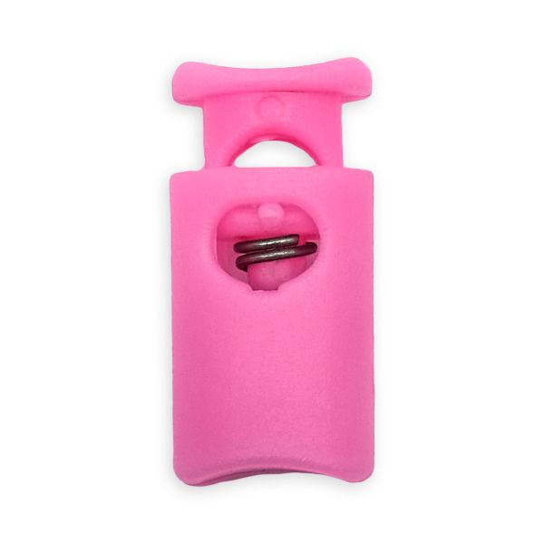 Фиксатор (зажим) для шнура пластик 1 отв., ⌀4.5 мм, 19х9 мм, цилиндр, ПП, розовый, 100 шт