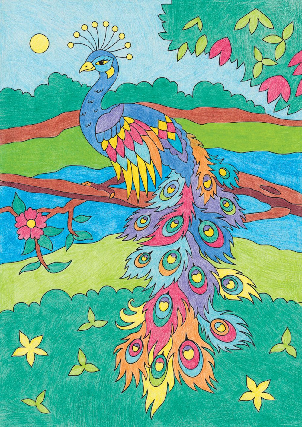 Картина по номерам Фрея, Яркая птица 29.5х20.5 см