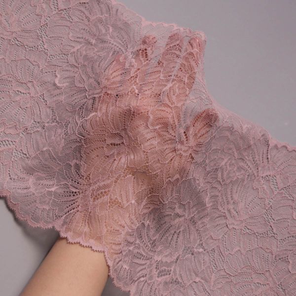 Кружево бельевое эластичное 240 мм / 13.72 м, цв. C344 пудровый