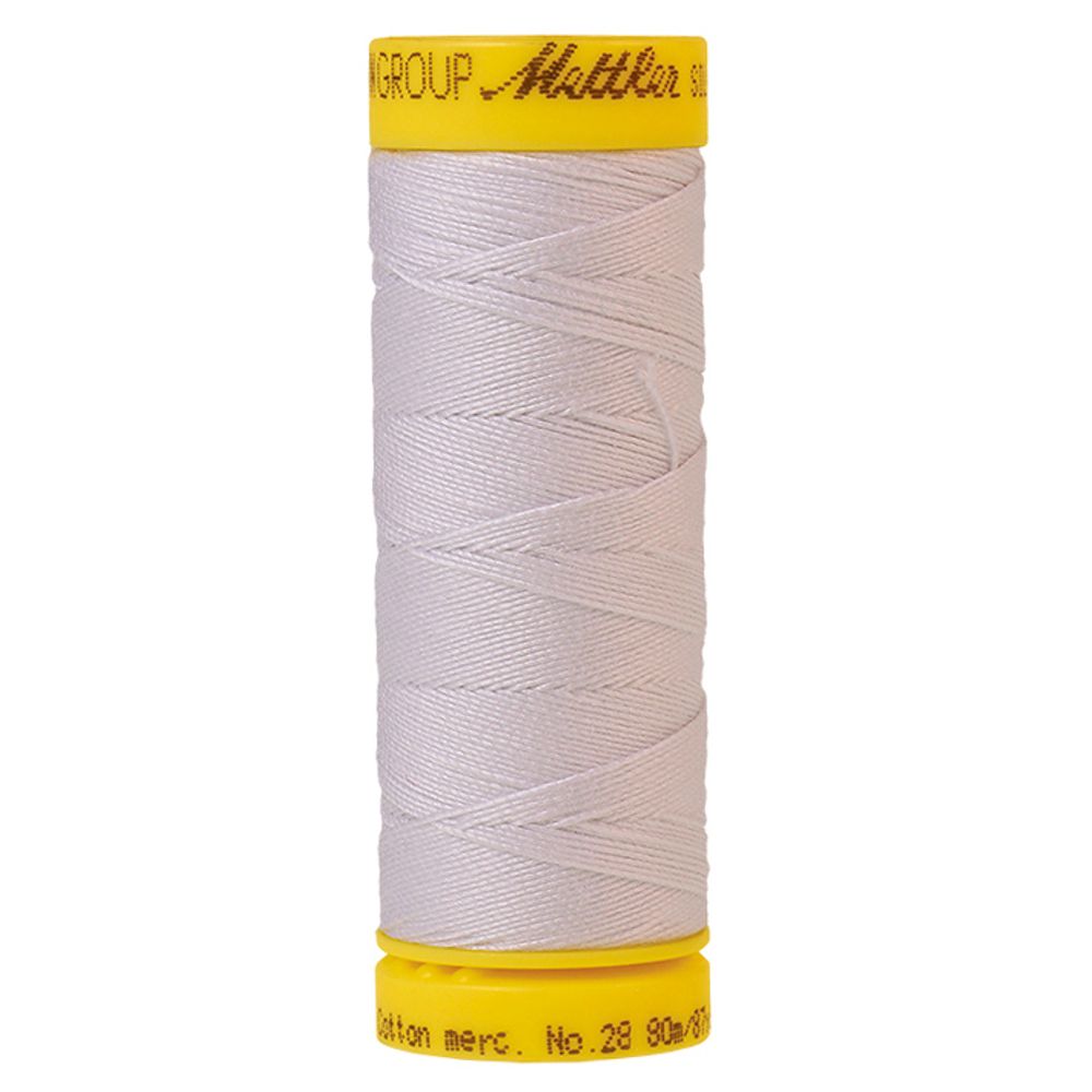 Нитки хлопковые отделочные Mettler Silk-Finish Cotton 28, 80 м, 2000 белый, 1 шт