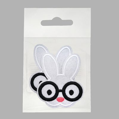 Термоаппликация Зайка в очках 70х85мм (White (белый)), 2 шт, LA525