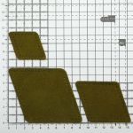 Набор заплаток пришивных из замши, ромб 4х5,6см, 6х8,4см, 8х11,2см, с перфорацией, 3 шт (33 хаки), 59405