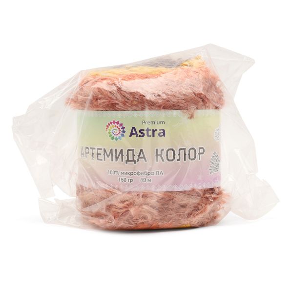 Пряжа Astra Premium (Астра Премиум) Артемида Колор / уп.1 мот. по 150 г, 80 м, 05 желто-коричневый секционный