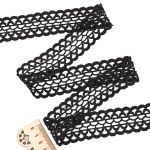 Кружево гипюр (плетёное) 33 мм, 3,4 м, ±4 см, черный