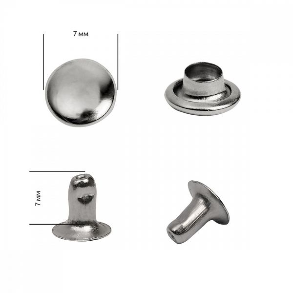 Хольнитены односторонние сталь 7х7 мм, №33, TBY.5107 цв. никель уп. 1000 шт, TBY