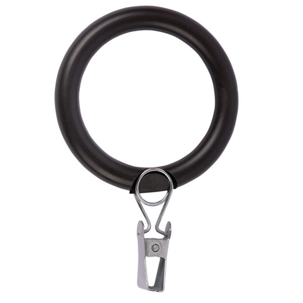 Кольца шторные круглые ⌀38 мм, с металлическим зажимом, 50 шт, коричневый, Gamma С-338