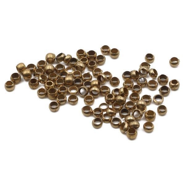 Зажимные бусины 2,5 мм, 100 шт/уп, Astra&Craft, цв.латунь