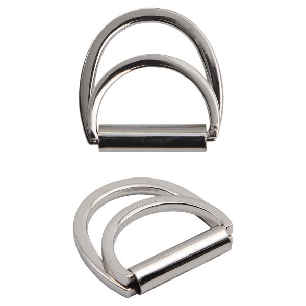 Полукольцо двойное металл внутр. 20 мм (внешн. 26х25 мм), 2 шт, серебро никель, MT-1852