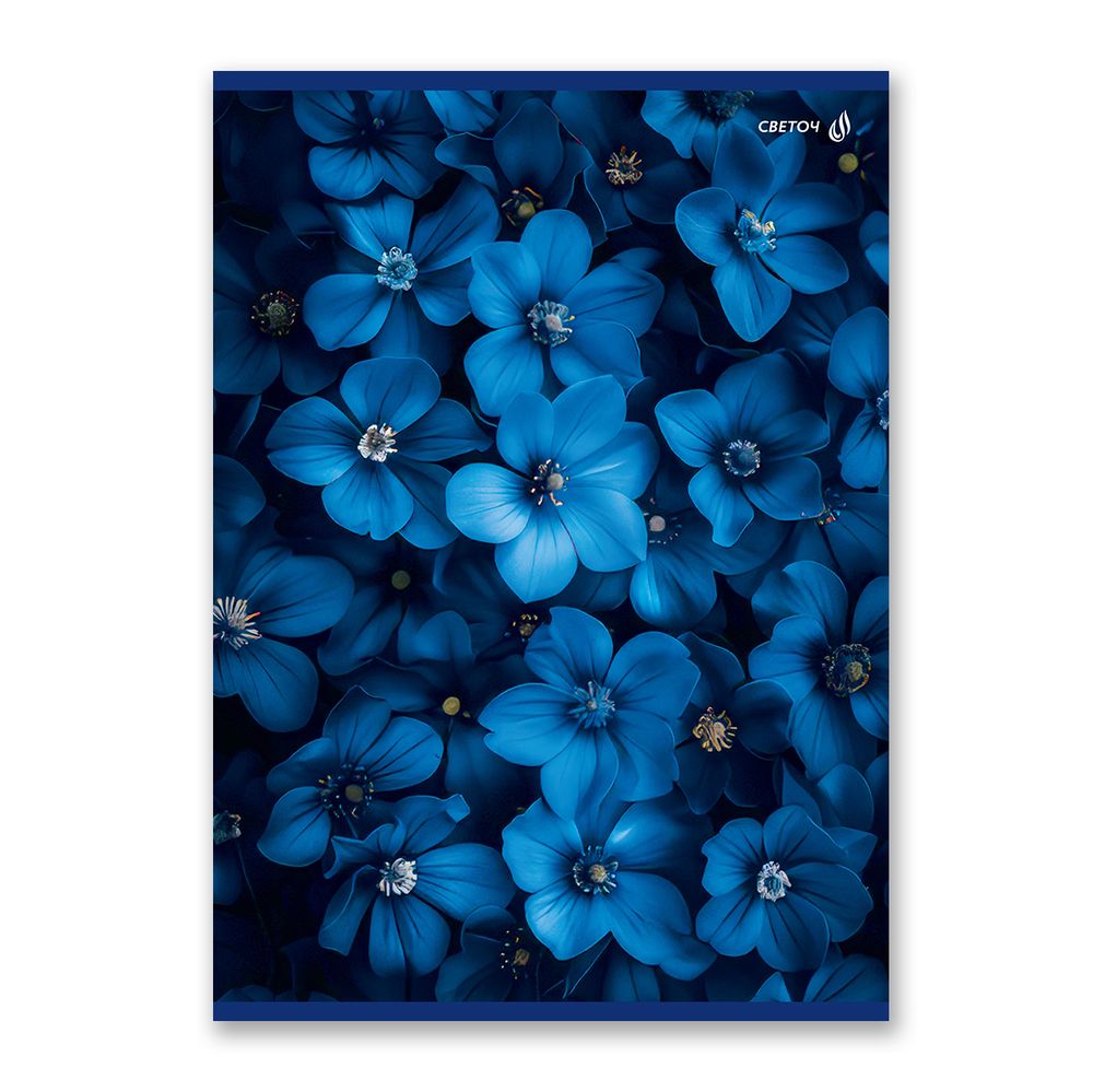 Тетрадь ученическая общая, выборочный лак, A4 80 л. на скобе 65 г/м², белизна 100% 6 шт клетка, 01763 Сквозь синий туман, Светоч Т155