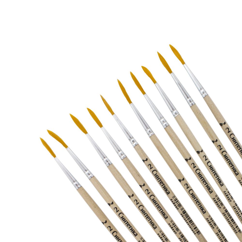 Кисть синтетика круглая лайнер №2, 10 шт