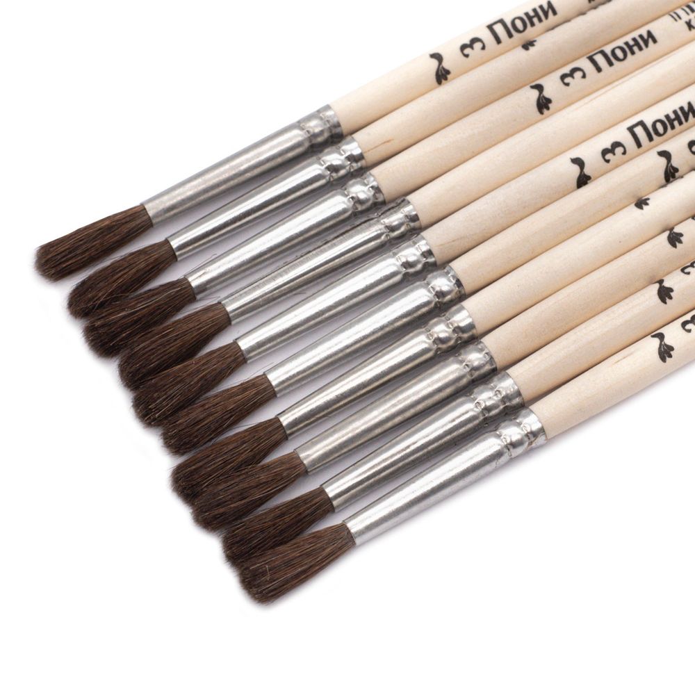 Кисть пони школьная №3,10 шт