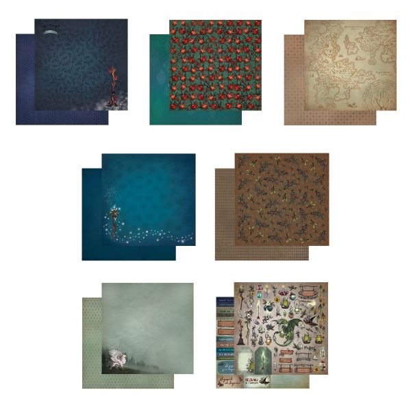 Набор бумаги для скрапбукинга 190 г/м², 20х20 см, 3х7 л, 02 Ведьмино зелье, Mr.Painter PSR-O26