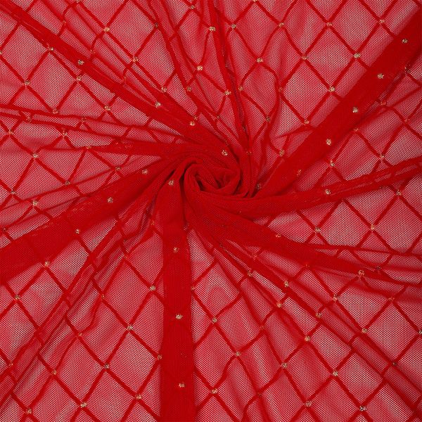 Сетка бельевая эластичная 85 г/м², шир.150 см / 25 метров, с флоком TBY.SZ030218, цв.116 красный /SZ030218.116/