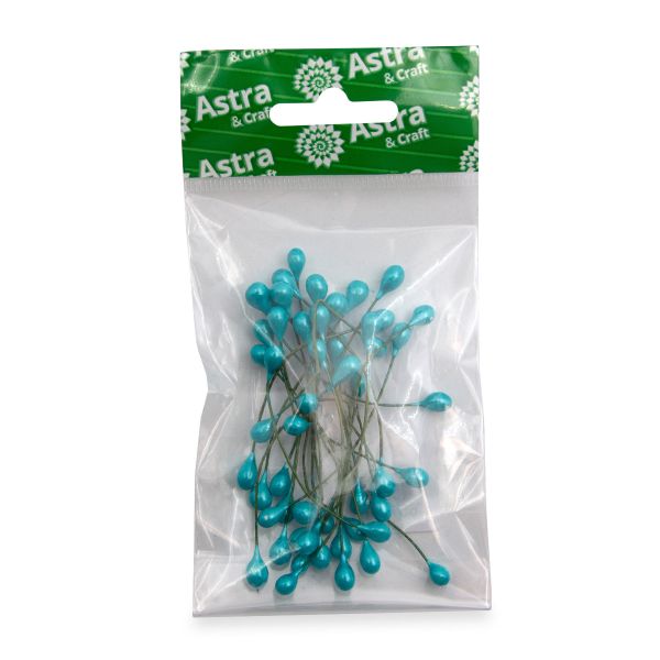 Тычинки для искусственных цветов 0,5х6см, вес 10гр. (16 бирюзовый), AR561