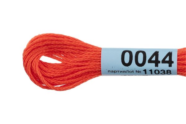 Мулине Gamma 100% хлопок, цв.0044 т.оранжевый, 24 мотка по 8 метров