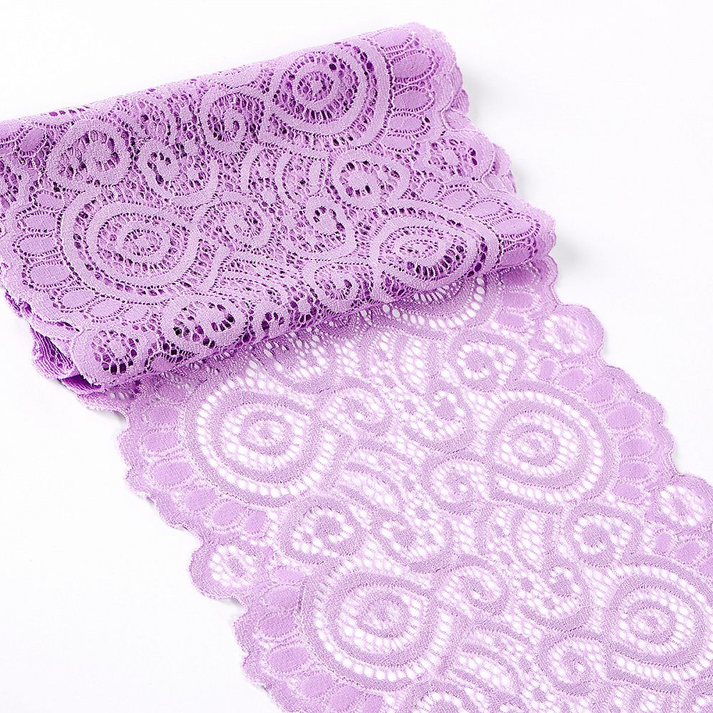 Кружево бельевое эластичное 180 мм / 25 метров, TBY.L1351, цв.1566 лаванда